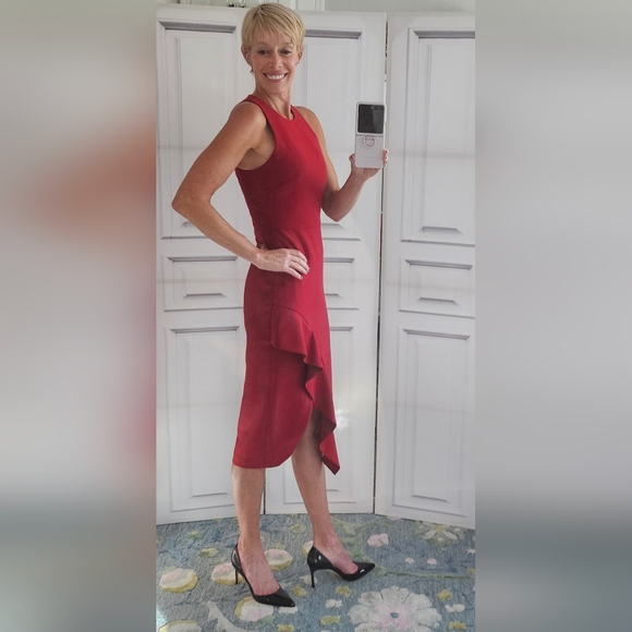 CINQ A SEPT Piper Ruffle Sheath Dress - Picture 11 of 12